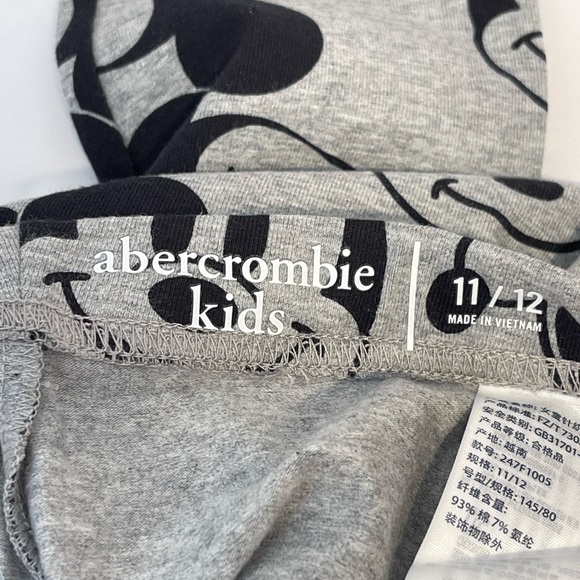Abercrombie Kids Girls size 11/12 Mickey Mouse Leggings, Gray/Black, NWT - Picture 9 of 11